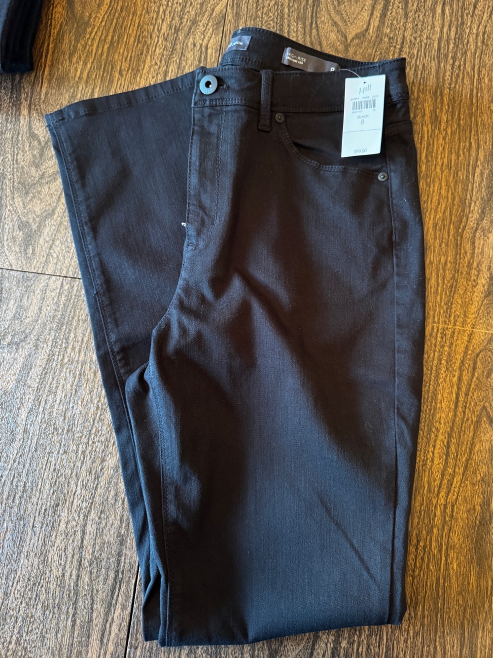 J.Jill Denim High-Rise Straight Leg Black Jeans Size 8 NWT